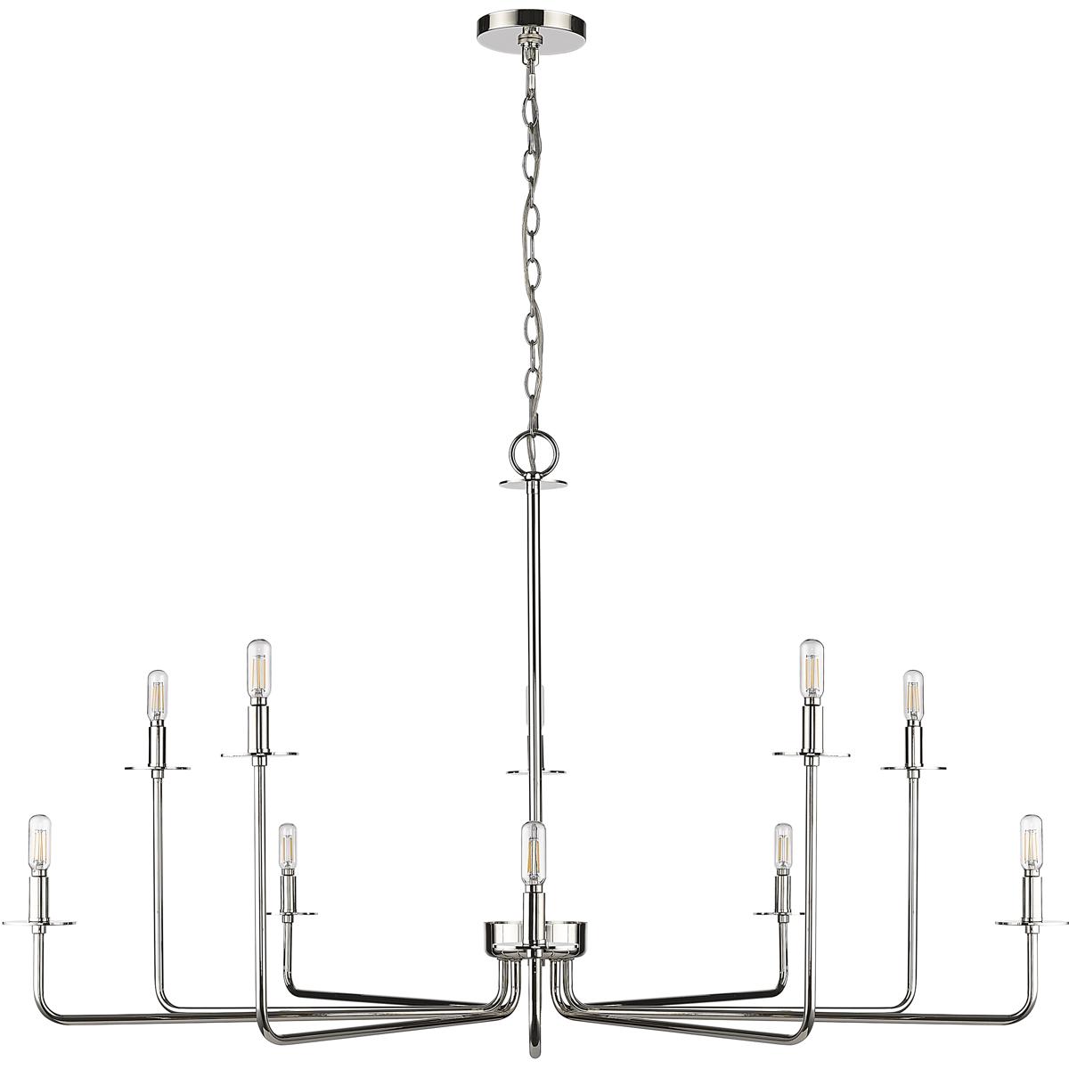 Millennium Lighting 12510-PN Marceline 10 Light 48 inch Polished Nickel Chandelier Ceiling Light